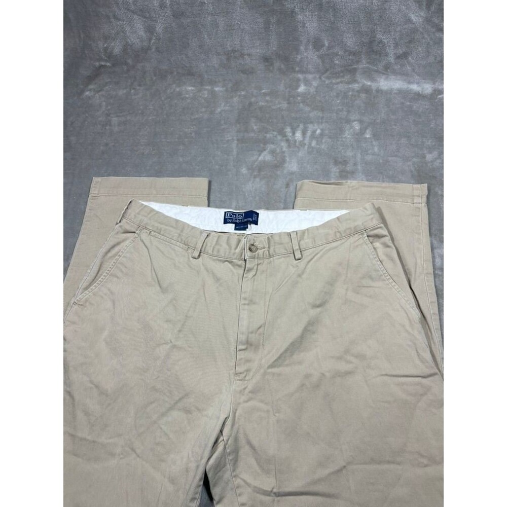 Polo Ralph Lauren Pants Men Size 36x30 Khaki Chino Wide Leg Cotton Straight